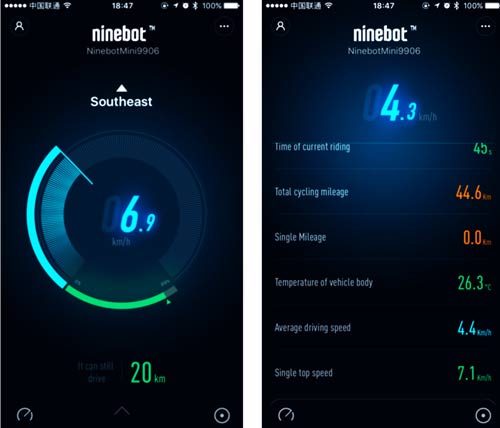 Ninebot Mini pro application mobile