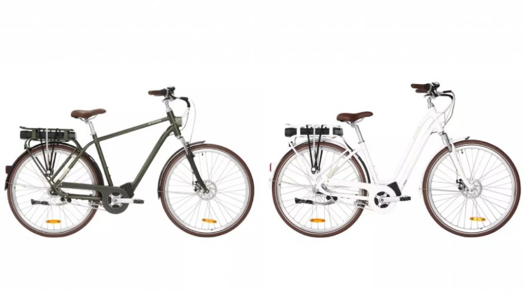 Les deux coloris du vélo électrique Decathlon Elops 920